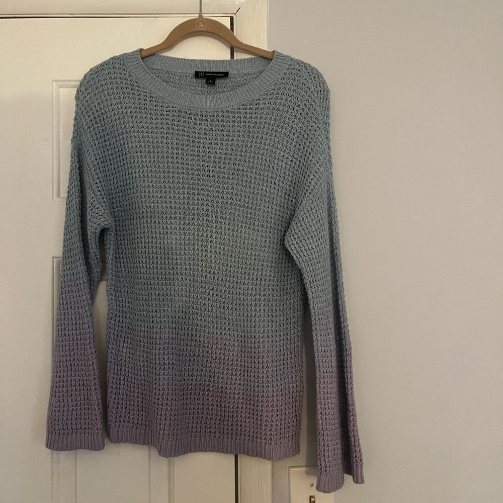INC International Concepts Ombre Crewneck Sweater in Light Blue and Lavender